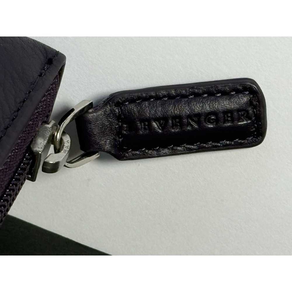 NWOT Levenger Accordion Wallet Grape Purple Pebbled Leather Zip Around RFID - Picture 3 of 12